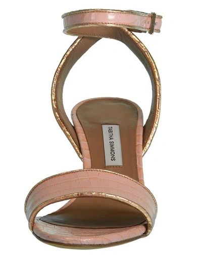 Shop Tabitha Simmons Leticia Embossed Croc Sandal In Pink