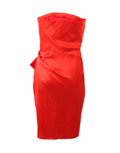 Shop Lanvin Strapless Side Zip Dress In Rouge