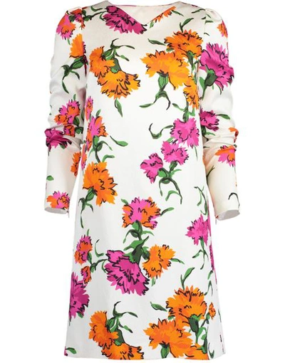 Shop Escada Printed Wide V-neck Dress