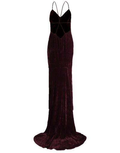 Shop Stella Mccartney Velvet Gown In Burgundy