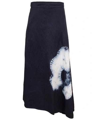 Shop Jil Sander Asymmetric Shibori-dyed Canvas Midi Mia Skirt