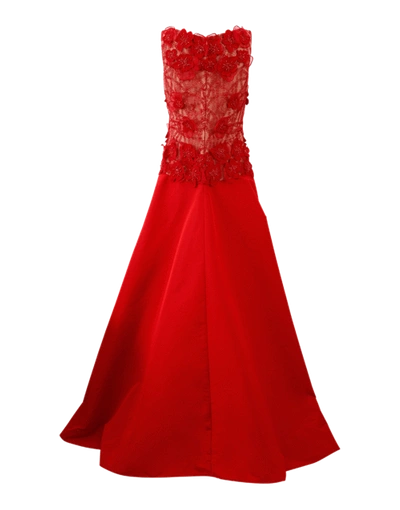 Shop Naeem Khan Beaded Taffeta Gown In Red