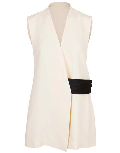 Shop Victoria Beckham Tux Gilet In Vanilla