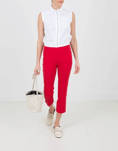 Shop Avenue Montaigne Straight Leg Trouser In Red