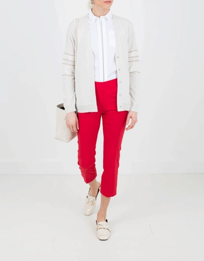 Shop Avenue Montaigne Straight Leg Trouser In Red