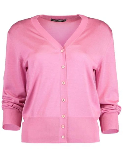 Shop Dolce & Gabbana Solid Rose V-neck Cardigan