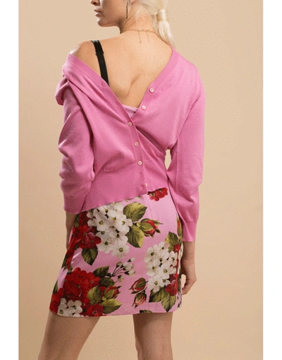 Shop Dolce & Gabbana Solid Rose V-neck Cardigan