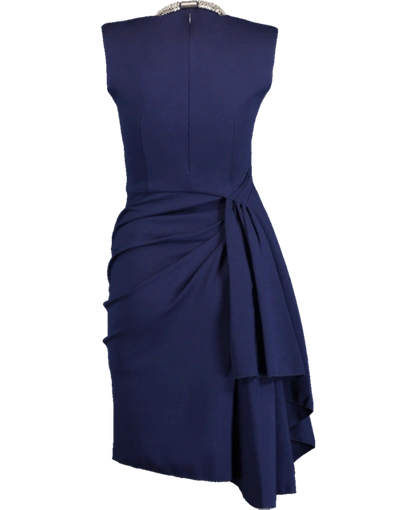 Shop Alexander Mcqueen Jersey Side Ruched Dress In Sapphire