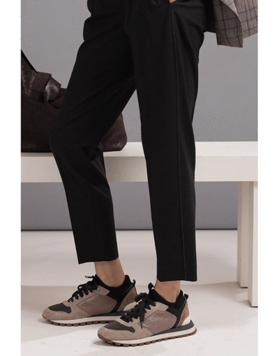 Shop Brunello Cucinelli Monili Side Stripe Pull On Pant In Black