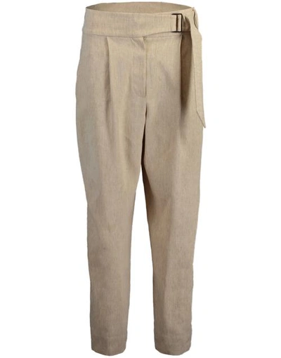 Shop Brunello Cucinelli Belted Single Pleat Pant