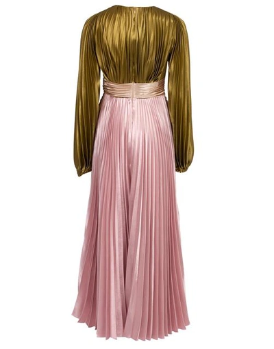 Shop Peter Pilotto Pleated Liquid Satin Gown