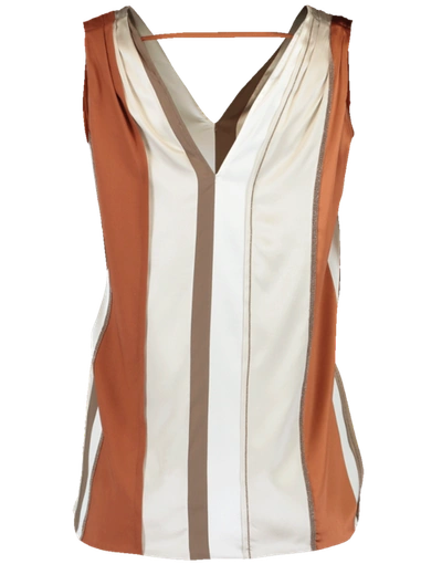 Shop Brunello Cucinelli Double V Precious Intarsia Top