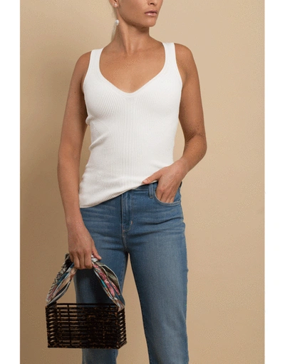 Shop Alexander Mcqueen White Ribbed Tank Top