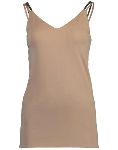 Shop Brunello Cucinelli Almond Double Monili Strap Jersey Cami