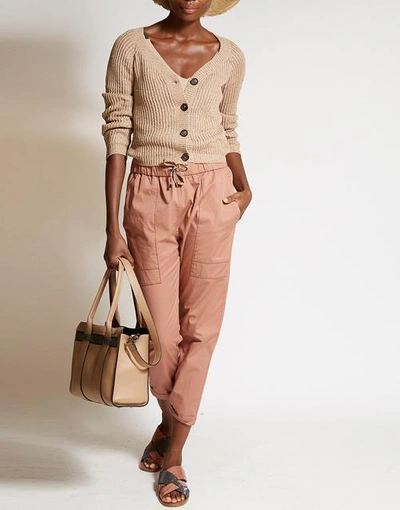 Shop Brunello Cucinelli Almond Knit Cardigan