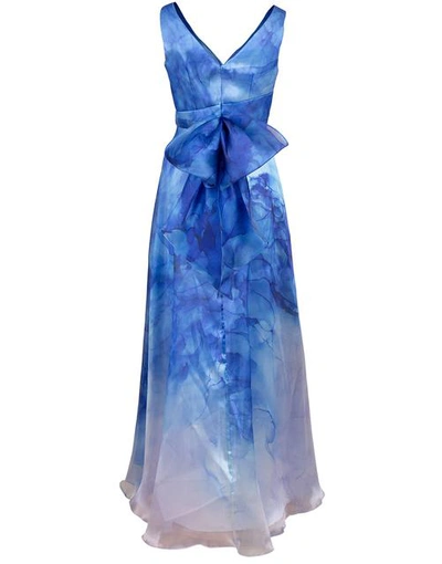 Shop Marchesa Notte V-neck Printed Organza Gown