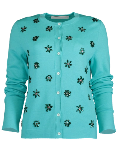 Shop Carolina Herrera Embroidered Cardigan