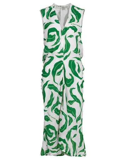 Shop Off-white Leaves Illusion Draping Dress