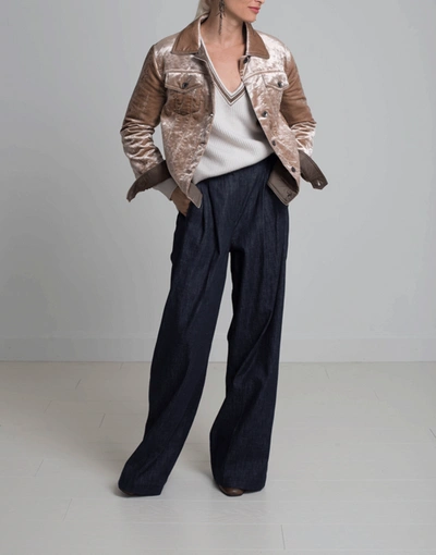 Shop Brunello Cucinelli Crushed Velvet Jacket