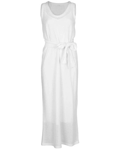 Shop Brunello Cucinelli Cape Back Belted Paillette Dress In White