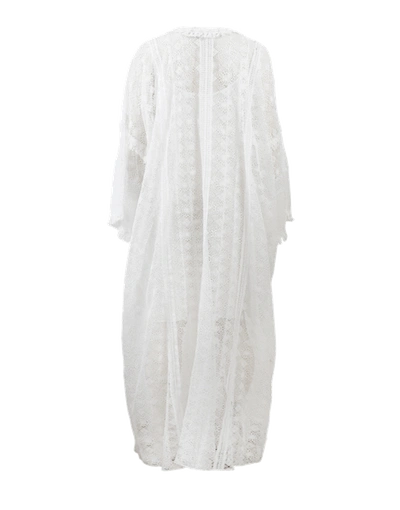 Shop Oscar De La Renta Crochet Lace Caftan In White