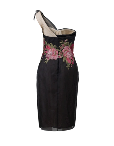 Shop Marchesa Hand-draped Cocktail Dress In Black