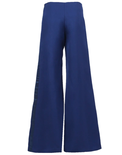 Shop Alexis Mabille Wide Leg Tux Pant In Bleunuit