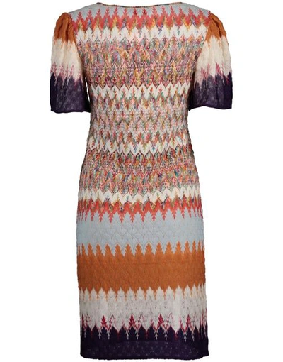 Shop Missoni Flutter Sleeve Sheath Dress In Blu/orng