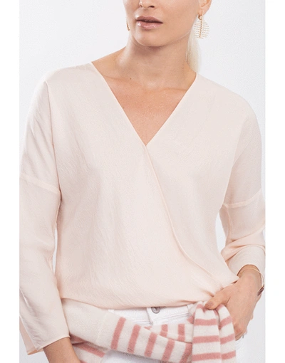 Shop Vince Crossover Blouse In Oat/blsh