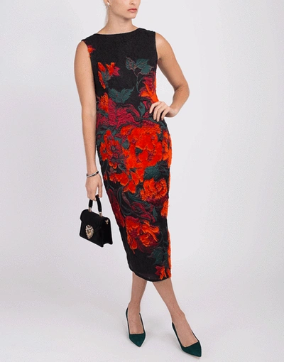 Shop Oscar De La Renta Floral Print Cocktail Dress