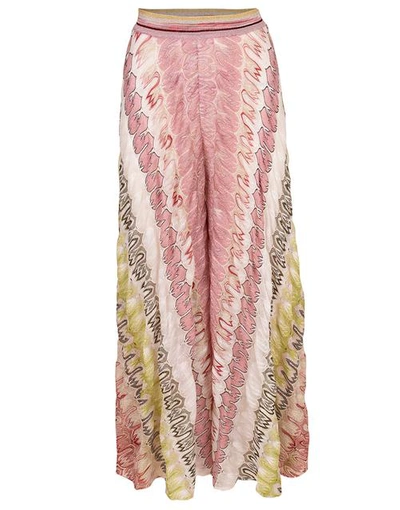 Shop Missoni Palazzo Pull On Pant In Lime/wht