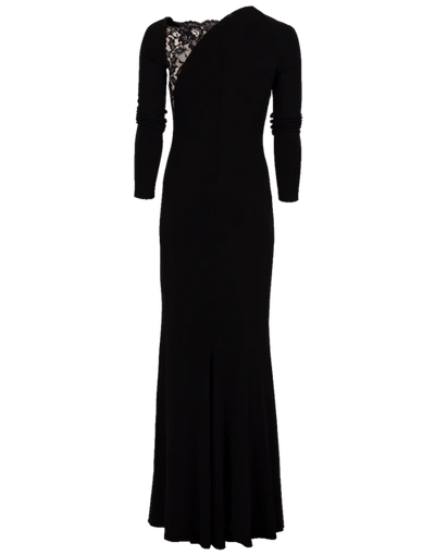 Shop Alexander Mcqueen Jersey Gown With Lace Inserts