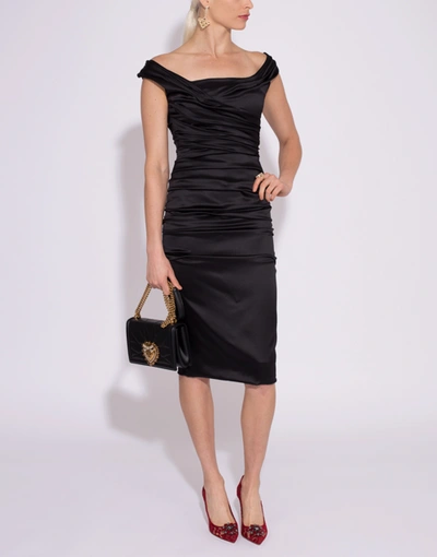 Shop Dolce & Gabbana Shiny Satin Dress