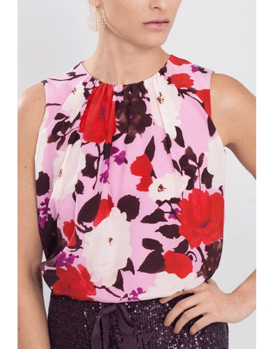 Shop Erdem Warren Floral Shell Top In Pnk/red