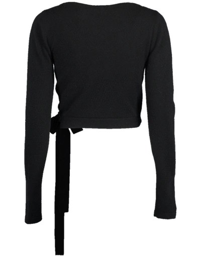 Shop Michael Kors Cashmere Wrap Top In Black