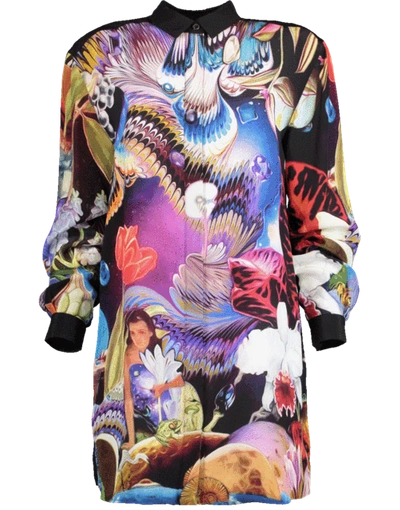 Shop Mary Katrantzou Fantasy Print Goya Shirt Dress