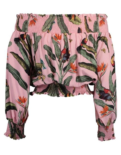 Shop Patbo Tropical Print Off-the-shoulder Top