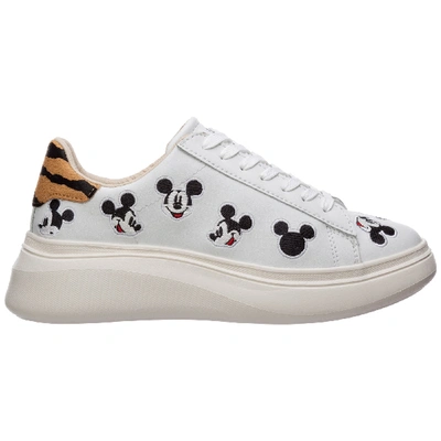Shop Moa Master Of Arts Women's Shoes Leather Trainers Sneakers Disney In White