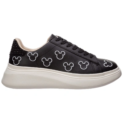 Shop Moa Master Of Arts Women's Shoes Leather Trainers Sneakers Disney In Black