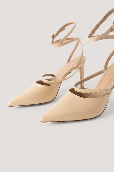 Shop Na-kd Ankle Straps Pointy Pumps - Beige In Nude