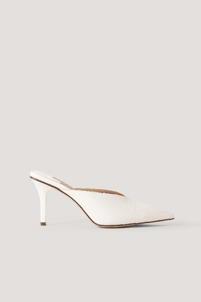 Shop Na-kd Pointy Squared Back Mules - White