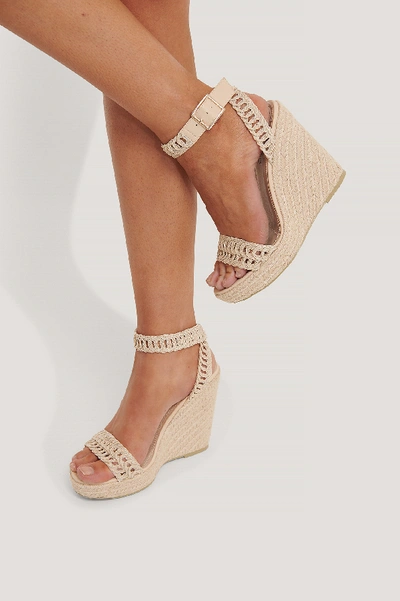 Shop Na-kd Jute Sole Braided Sandals - Beige In Natural