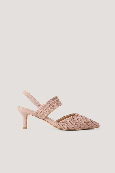 Shop Na-kd Ruffled Slingback Detail Pumps - Pink In Powder Pink