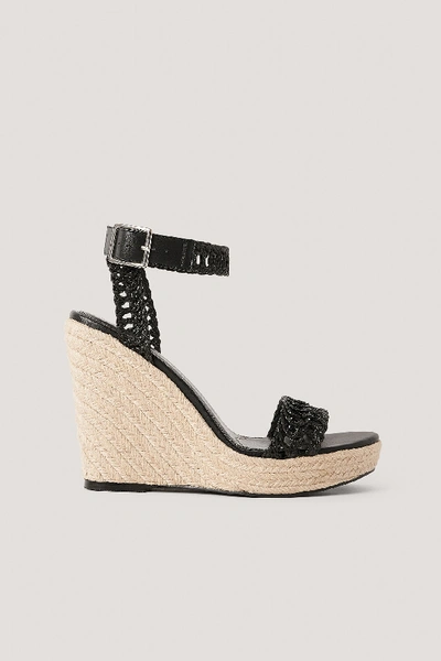 Shop Na-kd Jute Sole Braided Sandals - Black