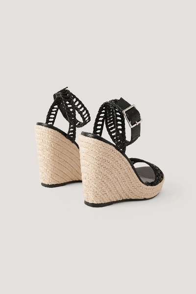 Shop Na-kd Jute Sole Braided Sandals - Black