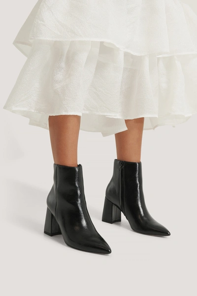 Shop Na-kd Basic Structured Glossy Boots - Black