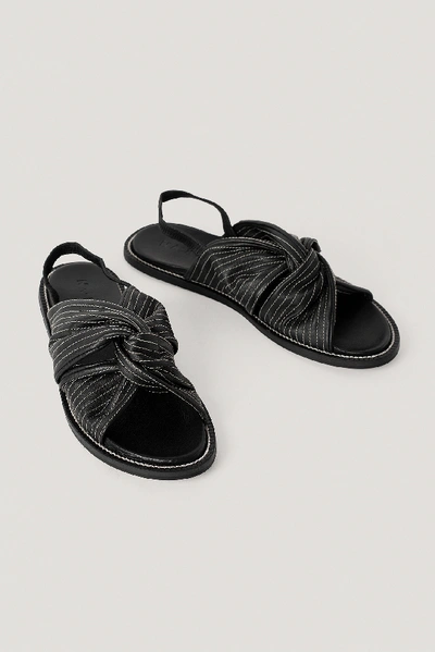 Shop Na-kd Leather Seam Detail Knotted Sandals - Black