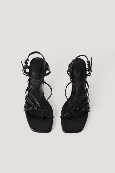 Shop Na-kd Strappy Back Toe Ring Sandals Black