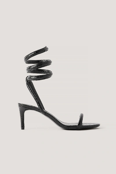 Shop Mango Cobra Sandals - Black