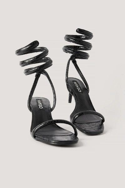 Shop Mango Cobra Sandals - Black